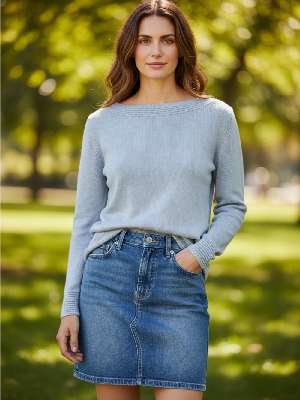 Benedetta B. Light Blue Women’s Wool and Cashmere Sweater